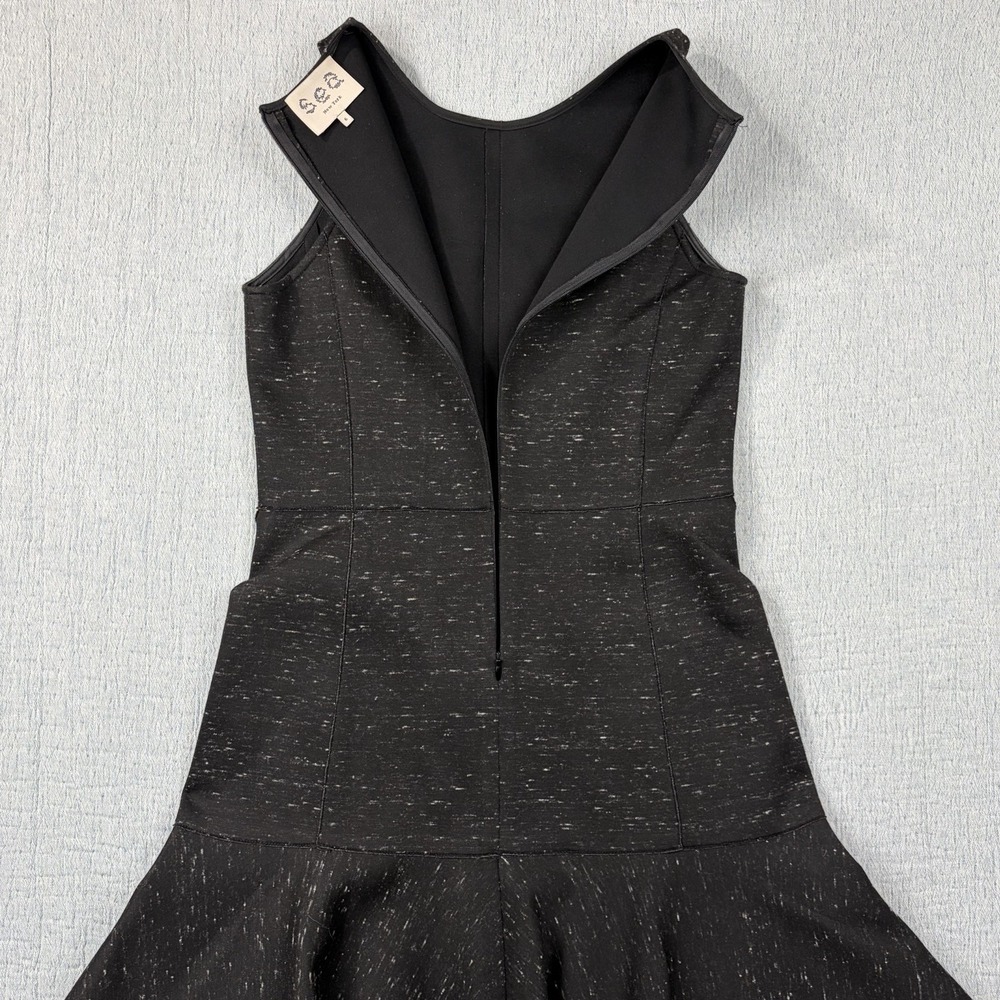 Sea New York Womens Black Speckled Ponte Knit‎ Fit & Flare Dress Size 6 EUC! - Picture 5 of 11
